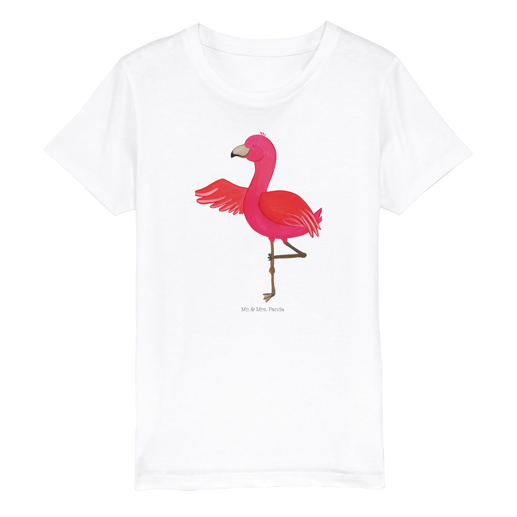 Organic Kinder T-Shirt Flamingo Yoga Kinder T-Shirt, Kinder T-Shirt Mädchen, Kinder T-Shirt Jungen, Flamingo, Vogel, Yoga, Namaste, Achtsamkeit, Yoga-Übung, Entspannung, Ärger, Aufregen, Tiefenentspannung