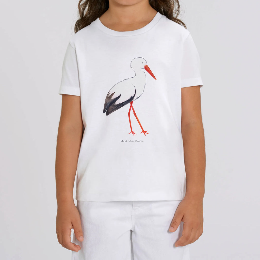 Organic Kinder T-Shirt Storch Kinder T-Shirt, Kinder T-Shirt Mädchen, Kinder T-Shirt Jungen, Tiermotive, Gute Laune, lustige Sprüche, Tiere, Storch, Störche, Schwangerschaft, Geburt, Mutter, Mütter, Mutter werden, Schwanger, Babybauch, Baby