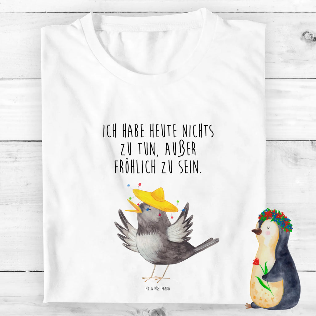 Organic Kinder T-Shirt Rabe Sombrero Kinder T-Shirt, Kinder T-Shirt Mädchen, Kinder T-Shirt Jungen, Tiermotive, Gute Laune, lustige Sprüche, Tiere, Rabe, Vogel, Vögel, Spruch positiv, fröhlich sein, glücklich sein, Glück Spruch, froh, Elster, Motivation