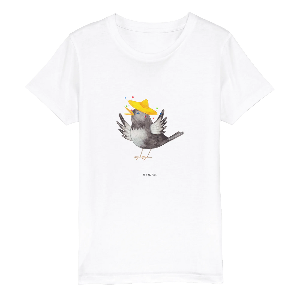 Organic Kinder T-Shirt Rabe Sombrero Kinder T-Shirt, Kinder T-Shirt Mädchen, Kinder T-Shirt Jungen, Tiermotive, Gute Laune, lustige Sprüche, Tiere, Rabe, Vogel, Vögel, Spruch positiv, fröhlich sein, glücklich sein, Glück Spruch, froh, Elster, Motivation