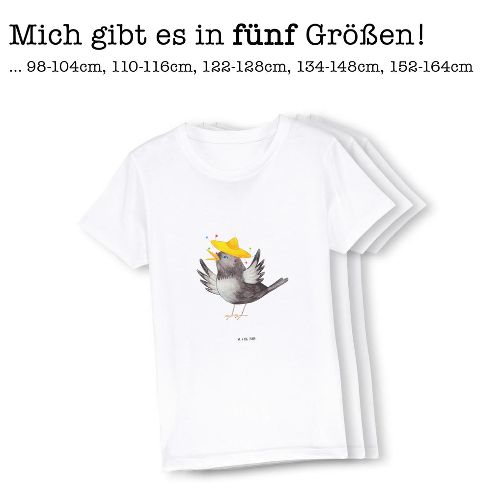 Organic Kinder T-Shirt Rabe Sombrero Kinder T-Shirt, Kinder T-Shirt Mädchen, Kinder T-Shirt Jungen, Tiermotive, Gute Laune, lustige Sprüche, Tiere, Rabe, Vogel, Vögel, Spruch positiv, fröhlich sein, glücklich sein, Glück Spruch, froh, Elster, Motivation