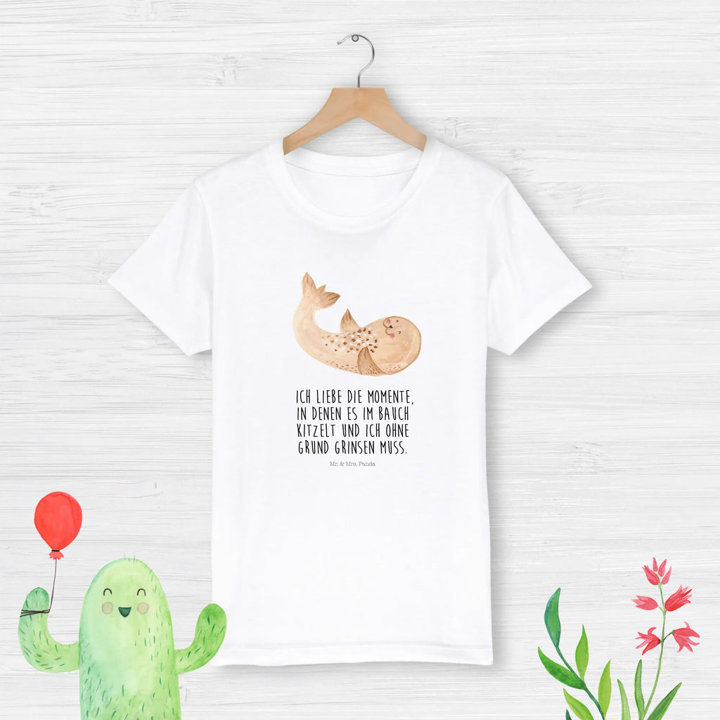 Organic Kinder T-Shirt Robbe Liegen Kinder T-Shirt, Kinder T-Shirt Mädchen, Kinder T-Shirt Jungen, Tiermotive, Gute Laune, lustige Sprüche, Tiere, Robbe, Robben, Seehund, Strand, Meerestier, Ostsee, Nordsee, Lachen, Freude