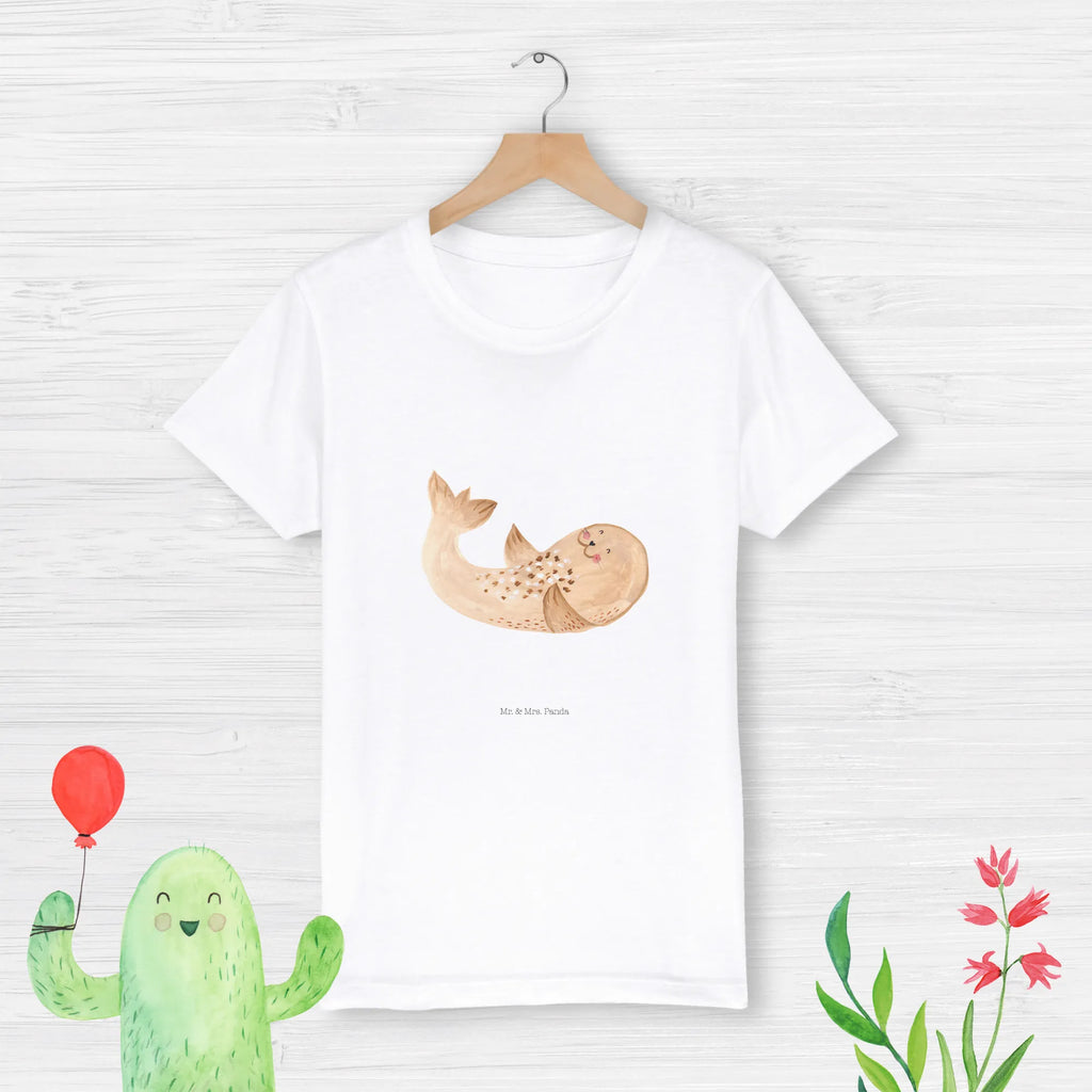 Organic Kinder T-Shirt Robbe Liegen Kinder T-Shirt, Kinder T-Shirt Mädchen, Kinder T-Shirt Jungen, Tiermotive, Gute Laune, lustige Sprüche, Tiere, Robbe, Robben, Seehund, Strand, Meerestier, Ostsee, Nordsee, Lachen, Freude