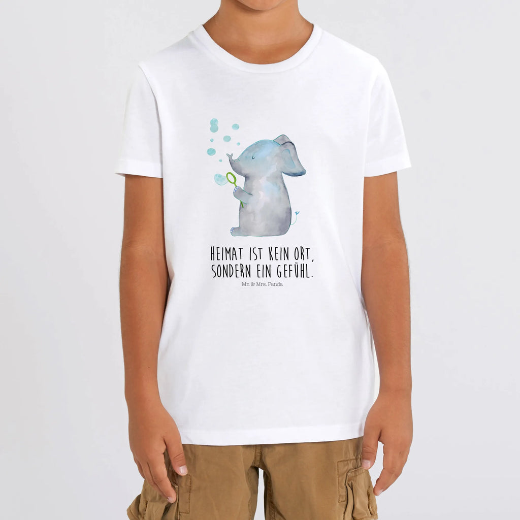 Organic Kinder T-Shirt Elefant Seifenblasen Kinder T-Shirt, Kinder T-Shirt Mädchen, Kinder T-Shirt Jungen, Tiermotive, Gute Laune, lustige Sprüche, Tiere, Elefant, Elefanten, Dickhäuter, Rüsseltier, Seifenblasen, Liebe, Heimat, Gefühl. Daheim, Liebesbeweis, Liebesspruch