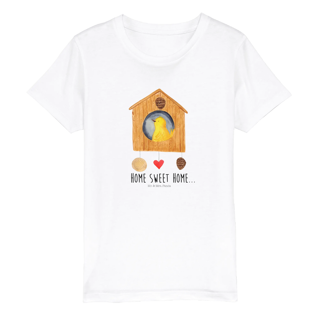 Organic Kinder T-Shirt Vogelhaus Home Kinder T-Shirt, Kinder T-Shirt Mädchen, Kinder T-Shirt Jungen, Tiermotive, Gute Laune, lustige Sprüche, Tiere, Vogelhaus, Vogel, Home sweet Home, Einzug, Umzug, Geschenk, Einzugsgeschenk, Hausbau, Haus