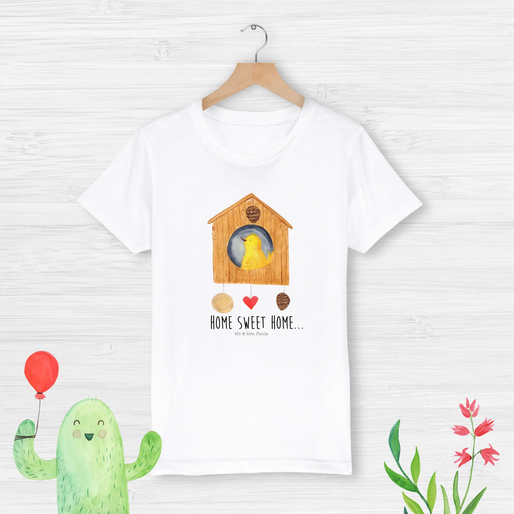 Organic Kinder T-Shirt Vogelhaus Home Kinder T-Shirt, Kinder T-Shirt Mädchen, Kinder T-Shirt Jungen, Tiermotive, Gute Laune, lustige Sprüche, Tiere, Vogelhaus, Vogel, Home sweet Home, Einzug, Umzug, Geschenk, Einzugsgeschenk, Hausbau, Haus