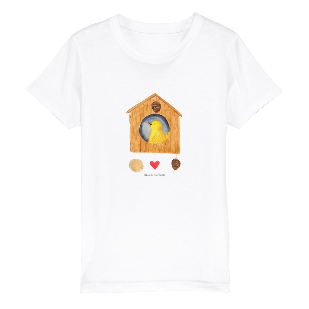 Organic Kinder T-Shirt Vogelhaus Home Kinder T-Shirt, Kinder T-Shirt Mädchen, Kinder T-Shirt Jungen, Tiermotive, Gute Laune, lustige Sprüche, Tiere, Vogelhaus, Vogel, Home sweet Home, Einzug, Umzug, Geschenk, Einzugsgeschenk, Hausbau, Haus