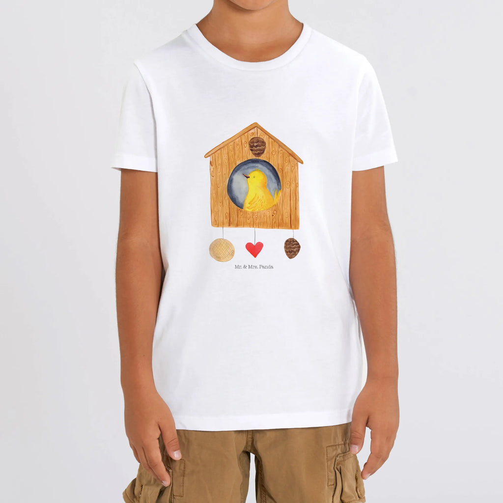 Organic Kinder T-Shirt Vogelhaus Home Kinder T-Shirt, Kinder T-Shirt Mädchen, Kinder T-Shirt Jungen, Tiermotive, Gute Laune, lustige Sprüche, Tiere, Vogelhaus, Vogel, Home sweet Home, Einzug, Umzug, Geschenk, Einzugsgeschenk, Hausbau, Haus