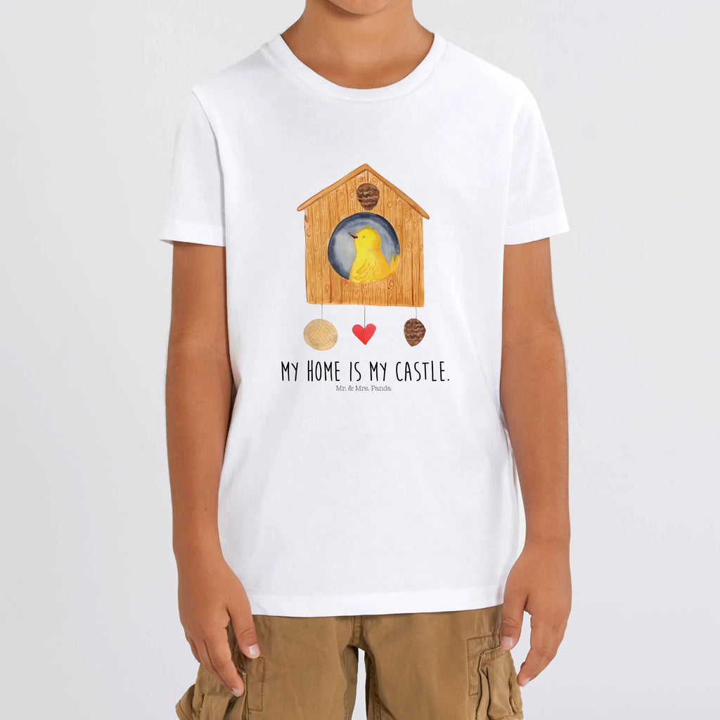 Organic Kinder T-Shirt Vogel Haus Kinder T-Shirt, Kinder T-Shirt Mädchen, Kinder T-Shirt Jungen, Tiermotive, Gute Laune, lustige Sprüche, Tiere, Vogel, Vögel, Vogelhaus, Vogelhäuschen, Home sweet home, Zuhause, Nest, Eigenheim, Familie, Wohnung, Haus, unser Haus, Lieblingsort, Castle