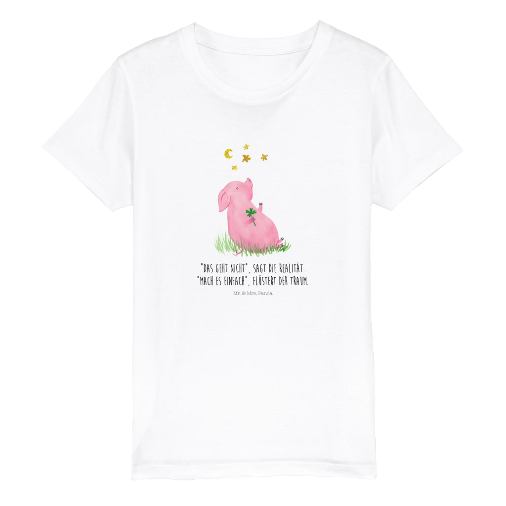 Organic Kinder T-Shirt Schwein Glück Kinder T-Shirt, Kinder T-Shirt Mädchen, Kinder T-Shirt Jungen, Tiermotive, Gute Laune, lustige Sprüche, Tiere, Glücksschwein. Glück, Schwein, Schweinchen, Sterne, Sernchen, Ziele, Träume, Motivation, Glücksbringer