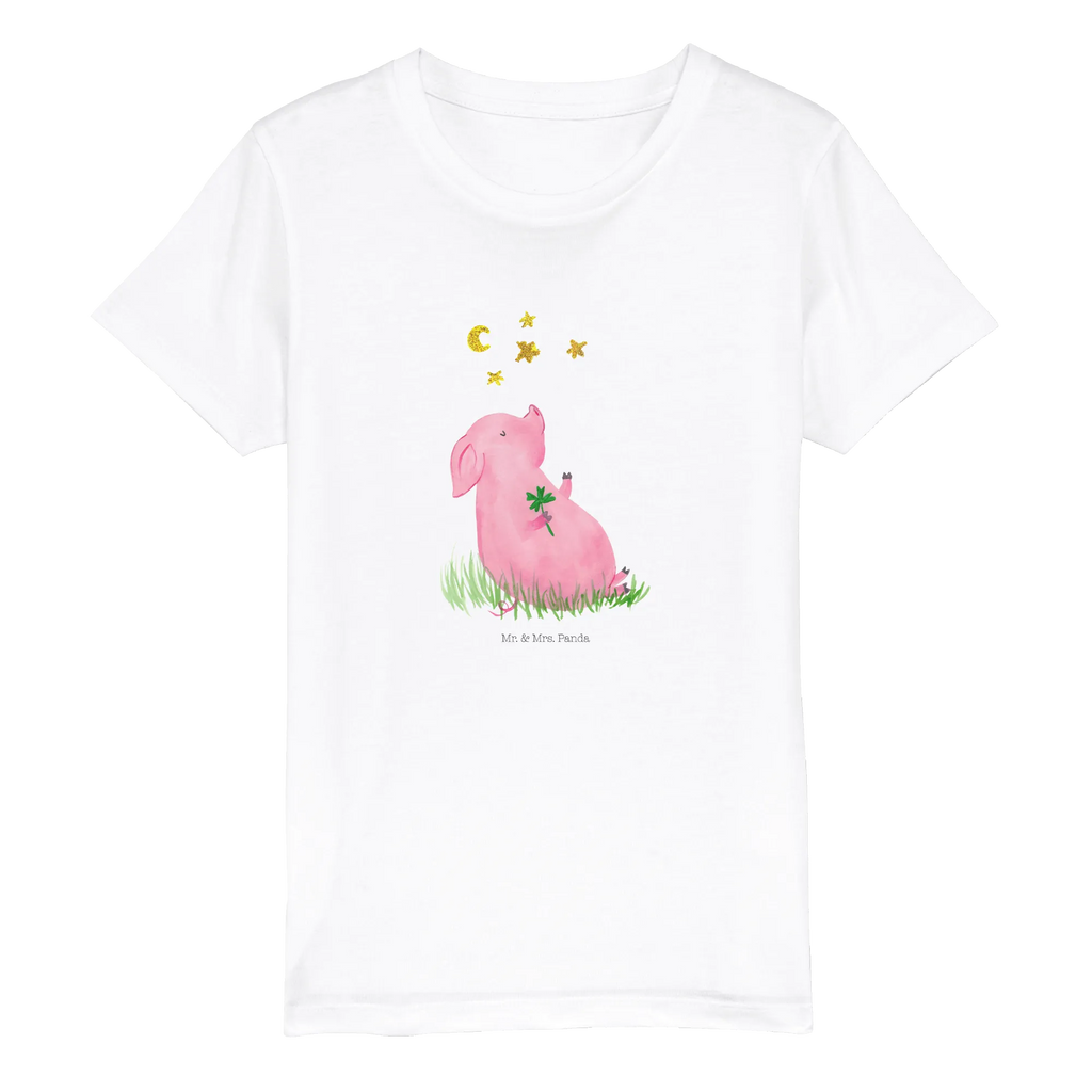 Organic Kinder T-Shirt Schwein Glück Kinder T-Shirt, Kinder T-Shirt Mädchen, Kinder T-Shirt Jungen, Tiermotive, Gute Laune, lustige Sprüche, Tiere, Glücksschwein. Glück, Schwein, Schweinchen, Sterne, Sernchen, Ziele, Träume, Motivation, Glücksbringer