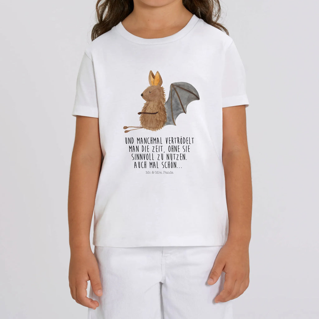 Organic Kinder T-Shirt Fledermaus Sitzen Kinder T-Shirt, Kinder T-Shirt Mädchen, Kinder T-Shirt Jungen, Tiermotive, Gute Laune, lustige Sprüche, Tiere, Fledermaus, Fledermäuse, Motivation, entspannen