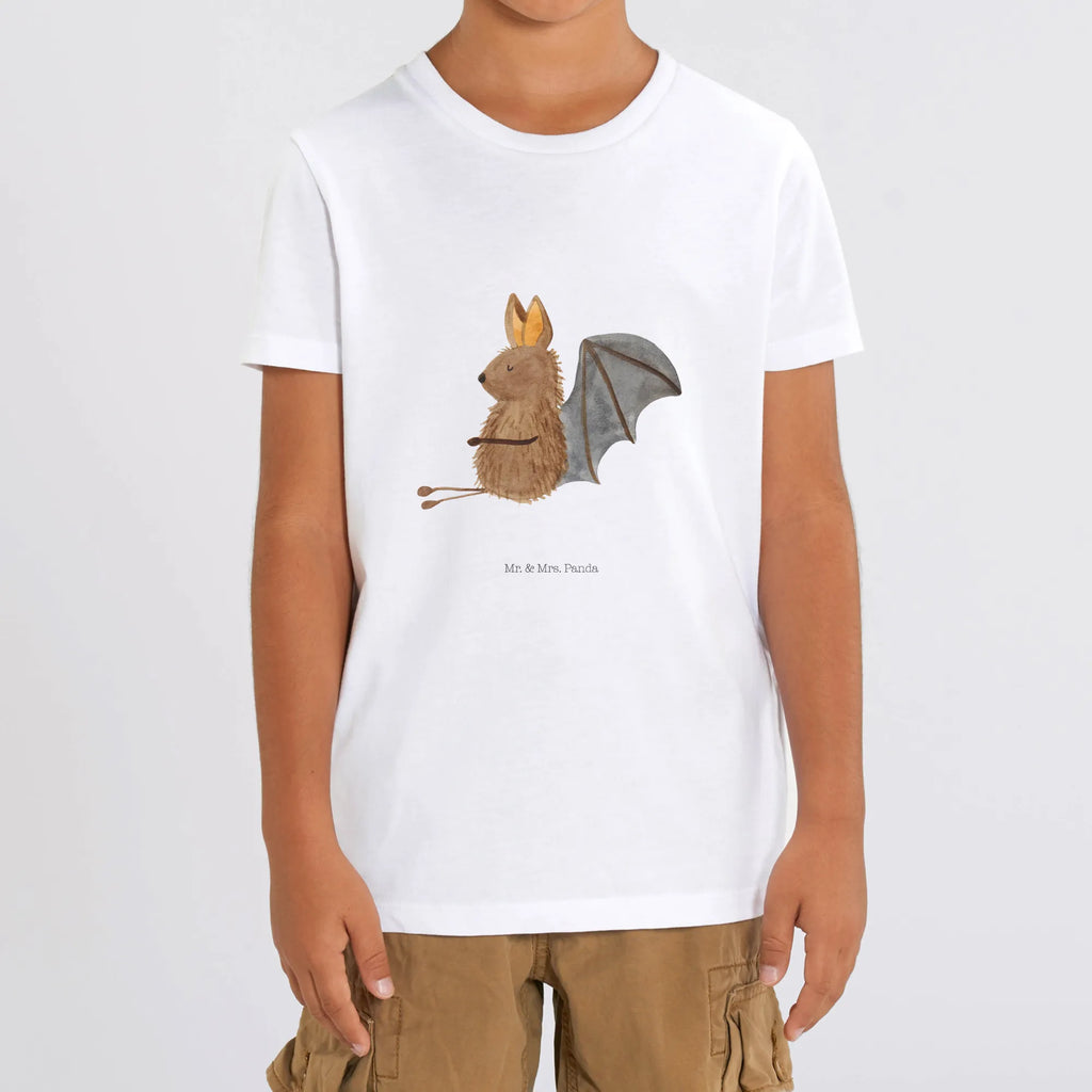 Organic Kinder T-Shirt Fledermaus Sitzen Kinder T-Shirt, Kinder T-Shirt Mädchen, Kinder T-Shirt Jungen, Tiermotive, Gute Laune, lustige Sprüche, Tiere, Fledermaus, Fledermäuse, Motivation, entspannen