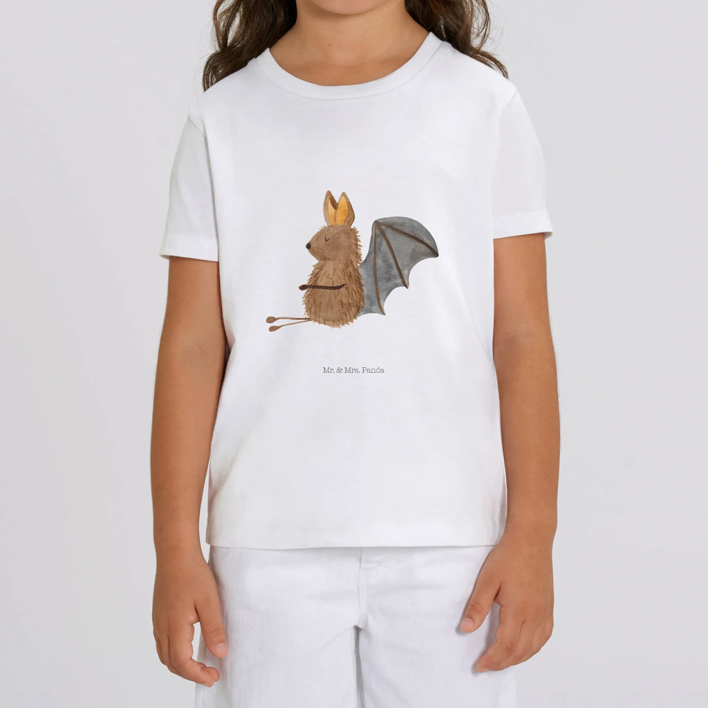 Organic Kinder T-Shirt Fledermaus Sitzen Kinder T-Shirt, Kinder T-Shirt Mädchen, Kinder T-Shirt Jungen, Tiermotive, Gute Laune, lustige Sprüche, Tiere, Fledermaus, Fledermäuse, Motivation, entspannen