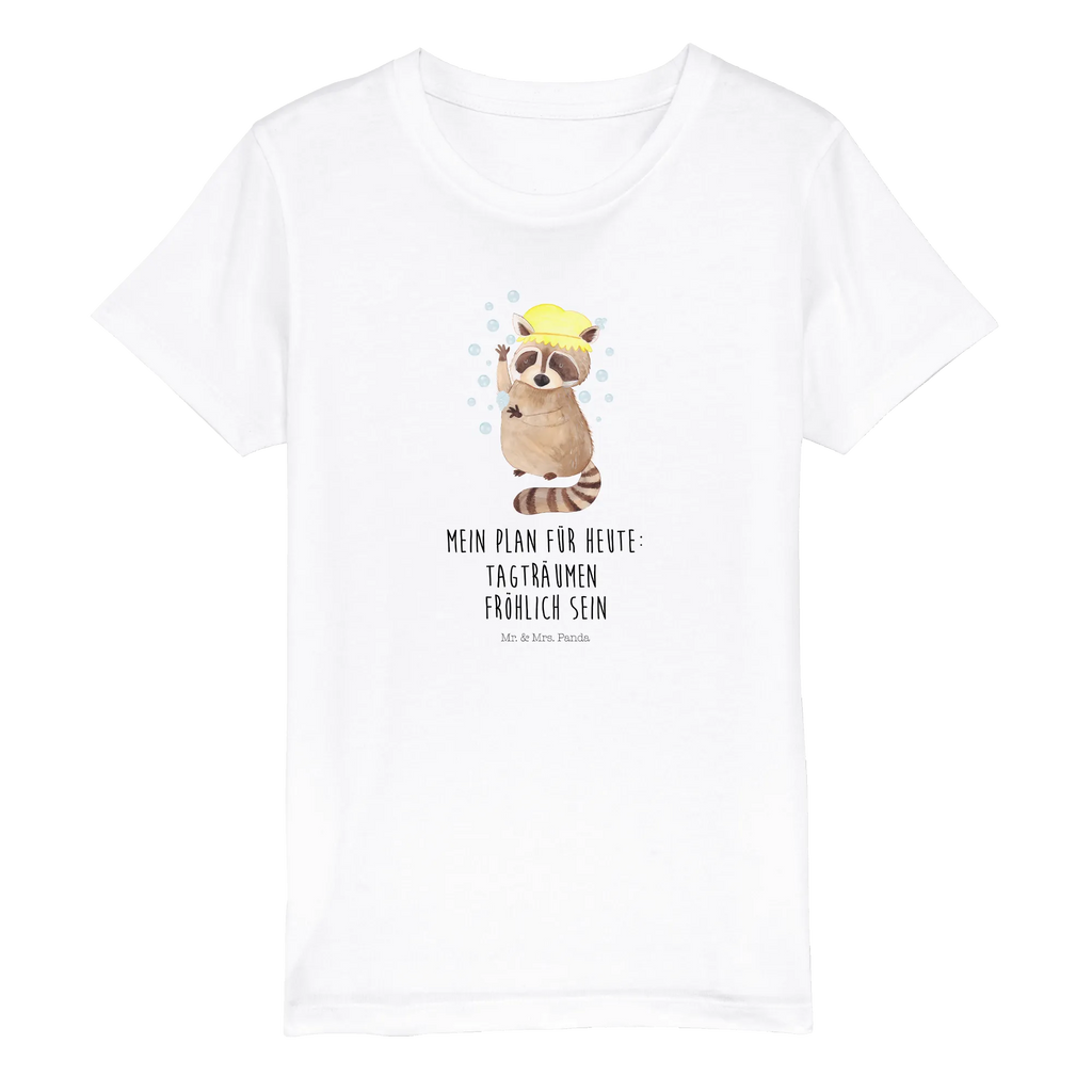 Organic Kinder T-Shirt Waschbär Kinder T-Shirt, Kinder T-Shirt Mädchen, Kinder T-Shirt Jungen, Tiermotive, Gute Laune, lustige Sprüche, Tiere, Waschbär, Tagträumen, Plan, Fröhlich, waschen, Seifenblasen