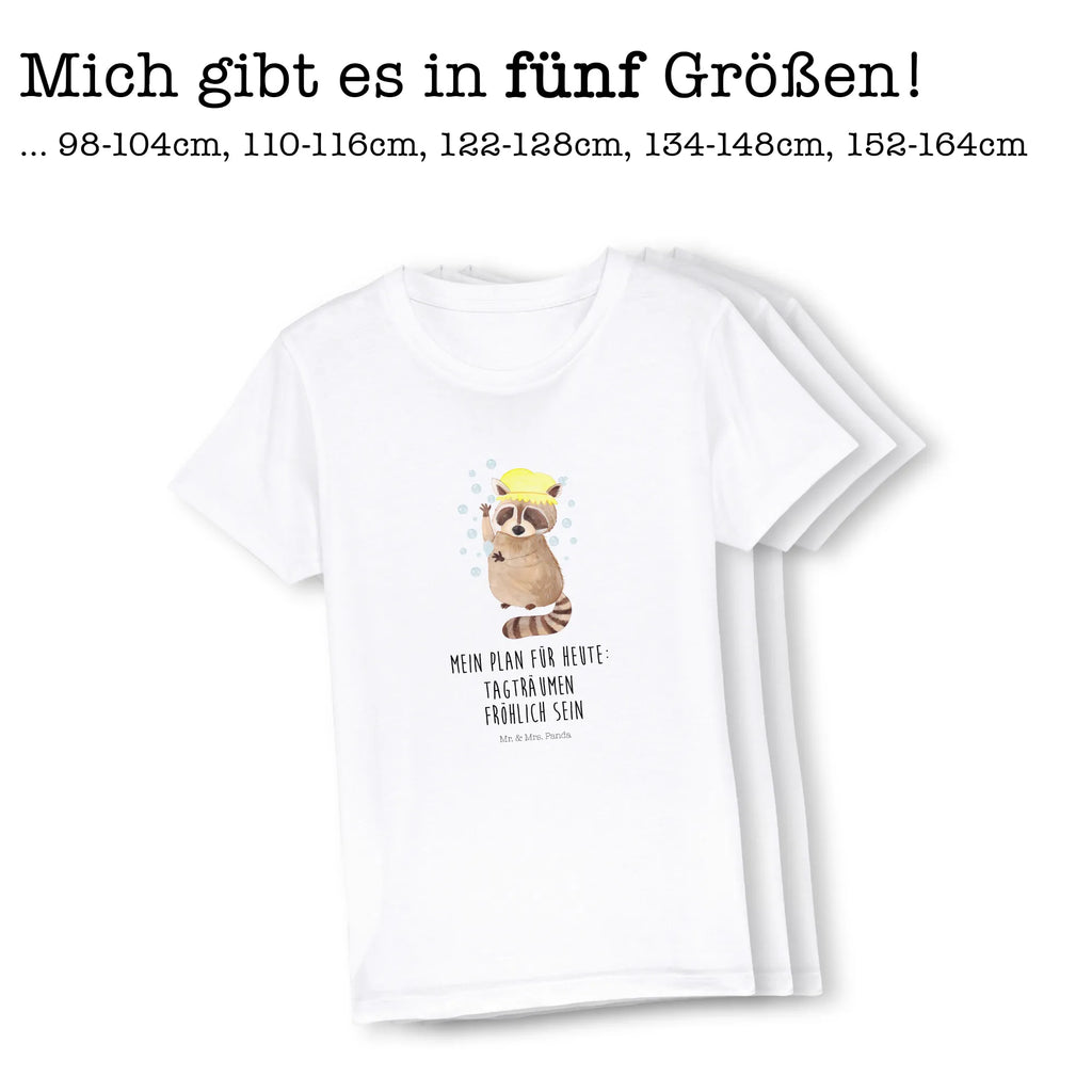 Organic Kinder T-Shirt Waschbär Kinder T-Shirt, Kinder T-Shirt Mädchen, Kinder T-Shirt Jungen, Tiermotive, Gute Laune, lustige Sprüche, Tiere, Waschbär, Tagträumen, Plan, Fröhlich, waschen, Seifenblasen