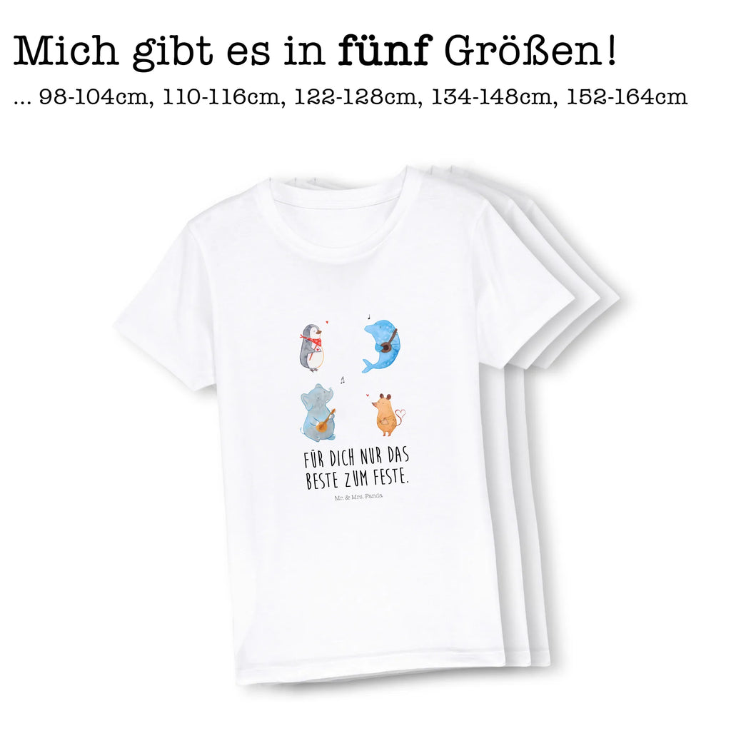 Organic Kinder T-Shirt Big Band Kinder T-Shirt, Kinder T-Shirt Mädchen, Kinder T-Shirt Jungen, Tiermotive, Gute Laune, lustige Sprüche, Tiere, Hund, Pinguin, Maus, Elefant, Delfin, Gitarre, Band, Triangel, Musikanten, Musik