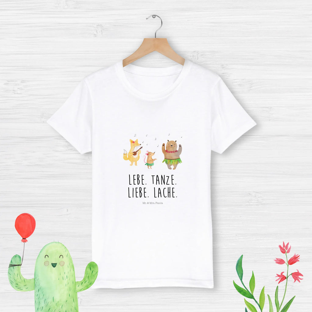 Organic Kinder T-Shirt Waldtiere Aloha Kinder T-Shirt, Kinder T-Shirt Mädchen, Kinder T-Shirt Jungen, Tiermotive, Gute Laune, lustige Sprüche, Tiere, Wald, Waldtiere, Musik, Aloha, Bär, Hase, Igel, Tanzen, Leben, Lachen