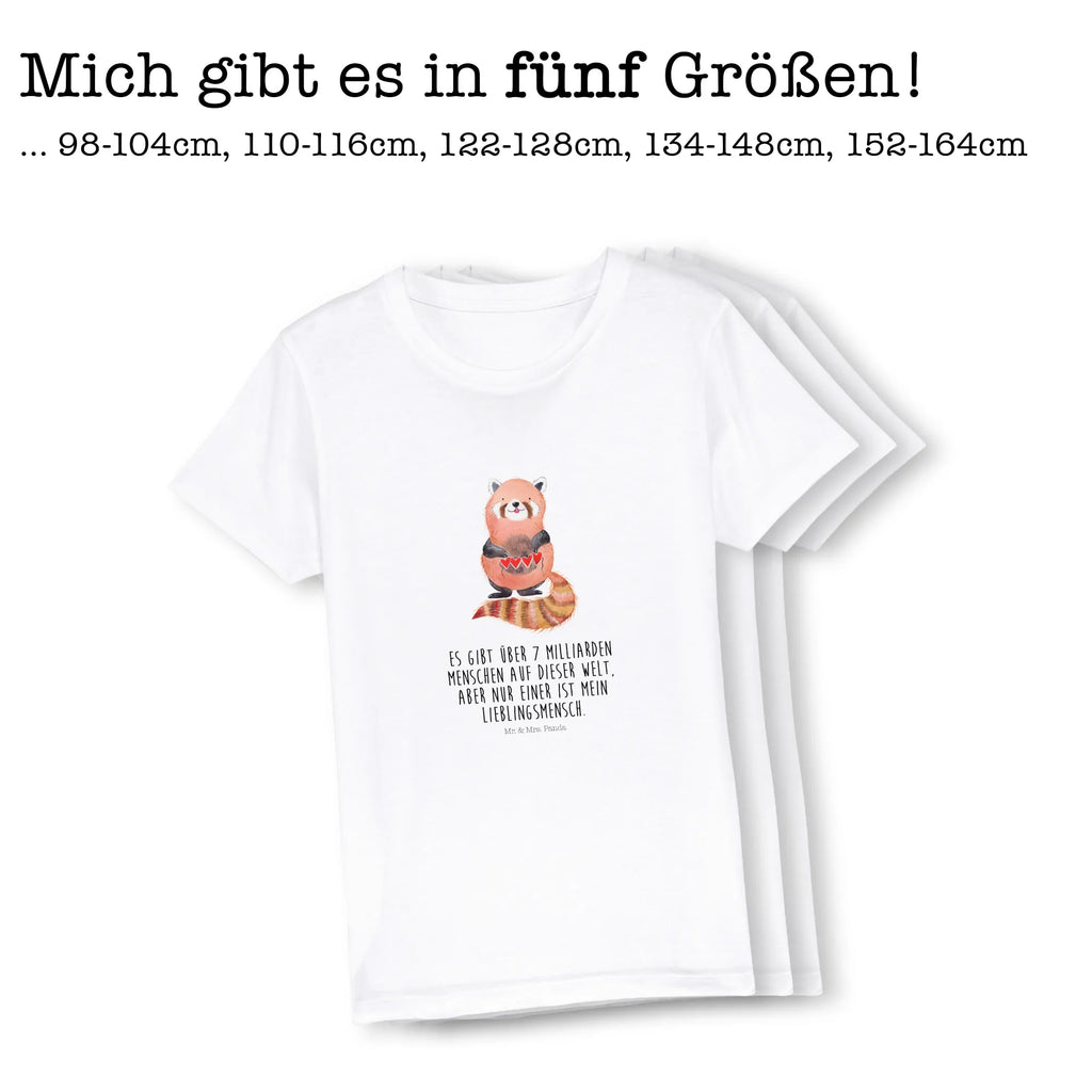 Organic Kinder T-Shirt Roter Panda Kinder T-Shirt, Kinder T-Shirt Mädchen, Kinder T-Shirt Jungen, Tiermotive, Gute Laune, lustige Sprüche, Tiere, Panda, Liebe, Rot, Herz, Liebling, Lieblingsmensch