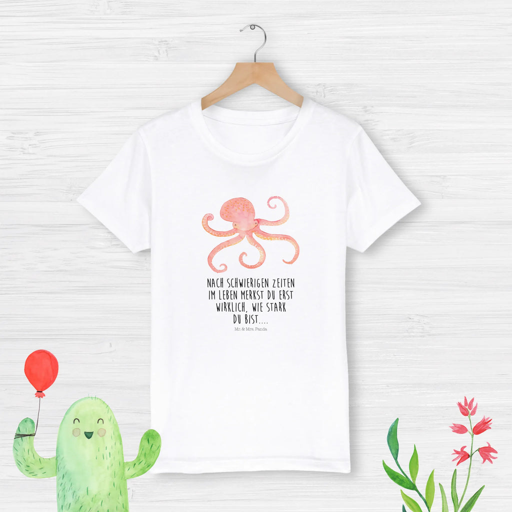 Organic Kinder T-Shirt Tintenfisch Kinder T-Shirt, Kinder T-Shirt Mädchen, Kinder T-Shirt Jungen, Tiermotive, Gute Laune, lustige Sprüche, Tiere, Meer, Meerestier, Krake, Tintenfisch, Arme, Wasser, Ozean