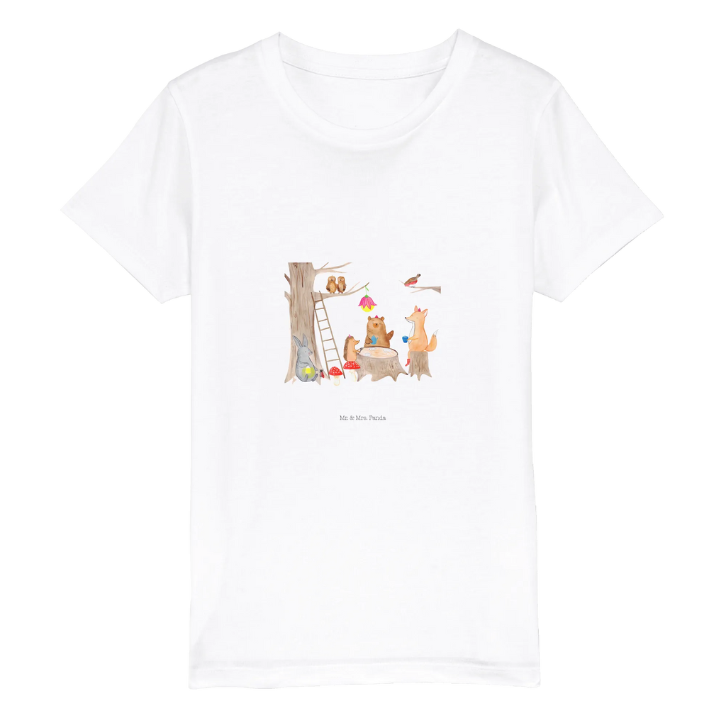 Organic Kinder T-Shirt Waldtiere Picknick Kinder T-Shirt, Kinder T-Shirt Mädchen, Kinder T-Shirt Jungen, Tiermotive, Gute Laune, lustige Sprüche, Tiere, Waldtiere, Picknick, Wald, Fuchs, Hase, Igel, Maus, Eichhörnchen