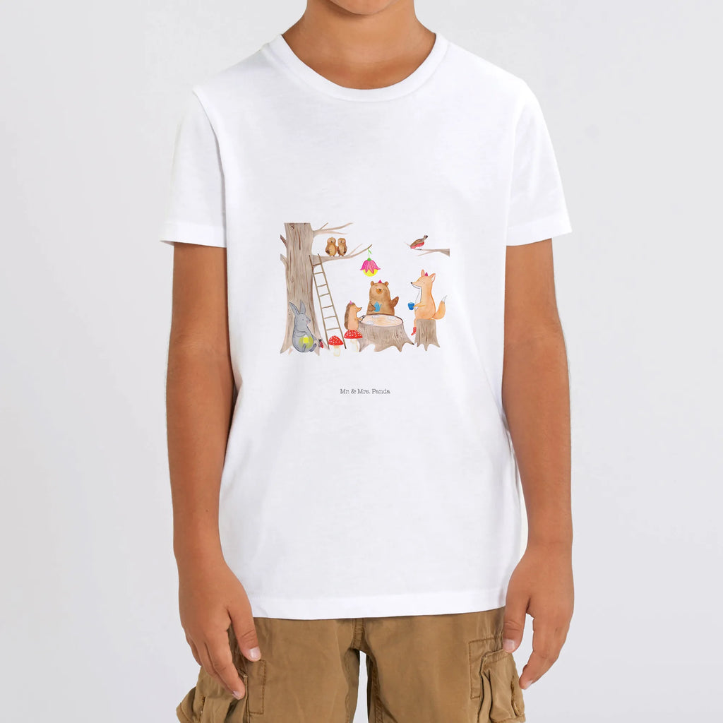 Organic Kinder T-Shirt Waldtiere Picknick Kinder T-Shirt, Kinder T-Shirt Mädchen, Kinder T-Shirt Jungen, Tiermotive, Gute Laune, lustige Sprüche, Tiere, Waldtiere, Picknick, Wald, Fuchs, Hase, Igel, Maus, Eichhörnchen