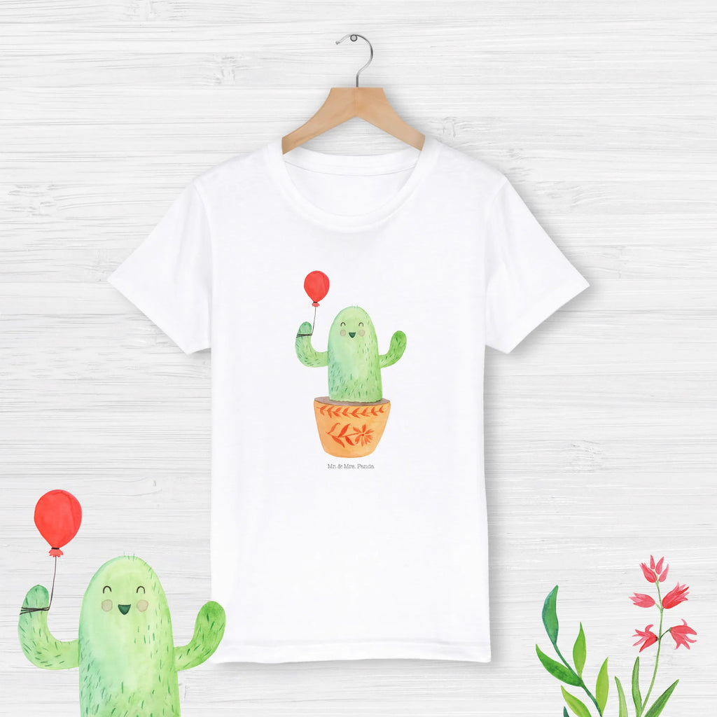 Organic Kinder T-Shirt Kaktus Luftballon Kinder T-Shirt, Kinder T-Shirt Mädchen, Kinder T-Shirt Jungen, Kaktus, Kakteen, Luftballon, Neustart, Freude, Büro, Stress, Büroalltag, Freundin, Freund, Ausbildung, Prüfung