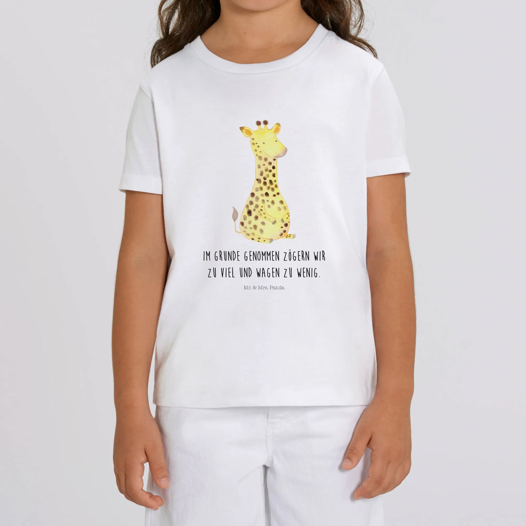 Organic Kinder T-Shirt Giraffe Zufrieden Kinder T-Shirt, Kinder T-Shirt Mädchen, Kinder T-Shirt Jungen, Afrika, Wildtiere, Giraffe, Zufrieden, Glück, Abenteuer