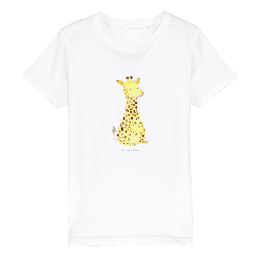 Organic Kinder T-Shirt Giraffe Zufrieden Kinder T-Shirt, Kinder T-Shirt Mädchen, Kinder T-Shirt Jungen, Afrika, Wildtiere, Giraffe, Zufrieden, Glück, Abenteuer