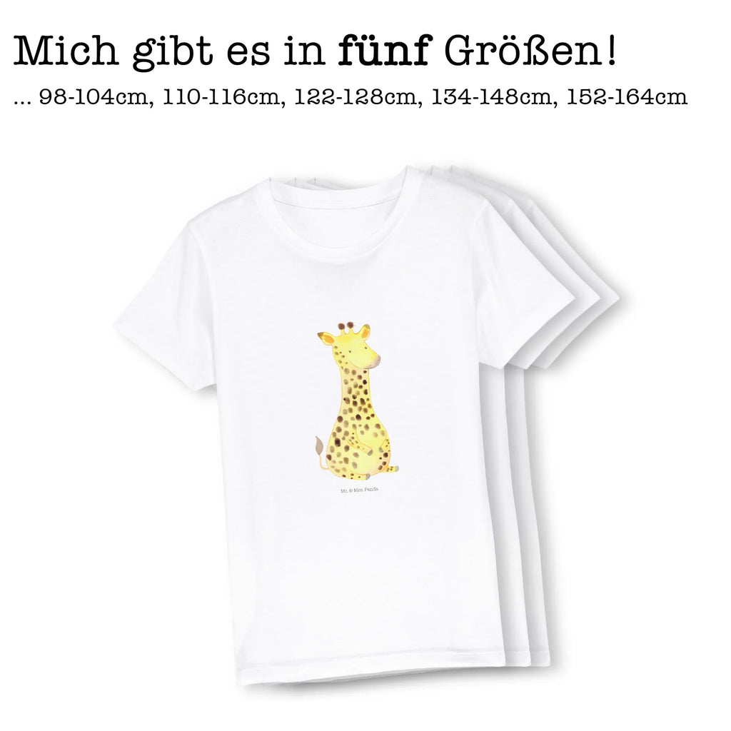 Organic Kinder T-Shirt Giraffe Zufrieden Kinder T-Shirt, Kinder T-Shirt Mädchen, Kinder T-Shirt Jungen, Afrika, Wildtiere, Giraffe, Zufrieden, Glück, Abenteuer