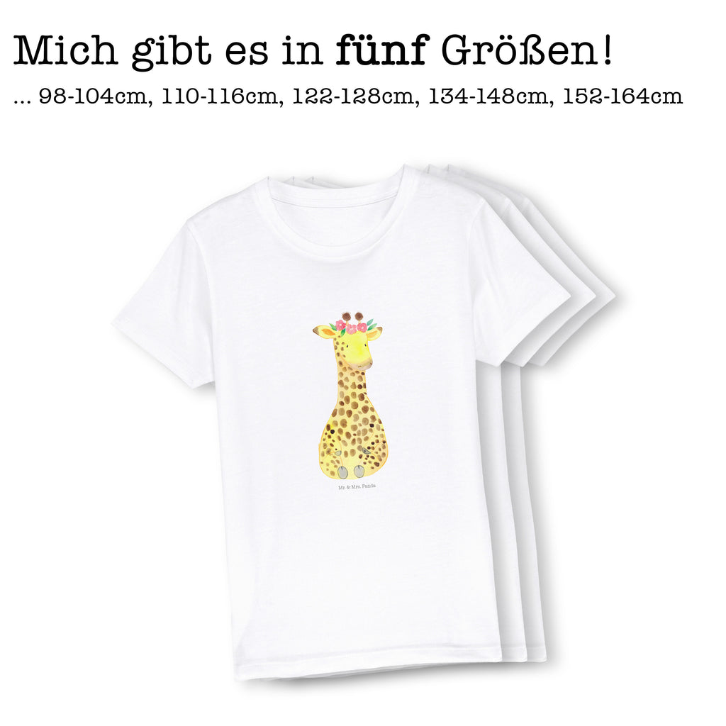 Organic Kinder T-Shirt Giraffe Blumenkranz Kinder T-Shirt, Kinder T-Shirt Mädchen, Kinder T-Shirt Jungen, Afrika, Wildtiere, Giraffe, Blumenkranz, Abenteurer, Selbstliebe, Freundin