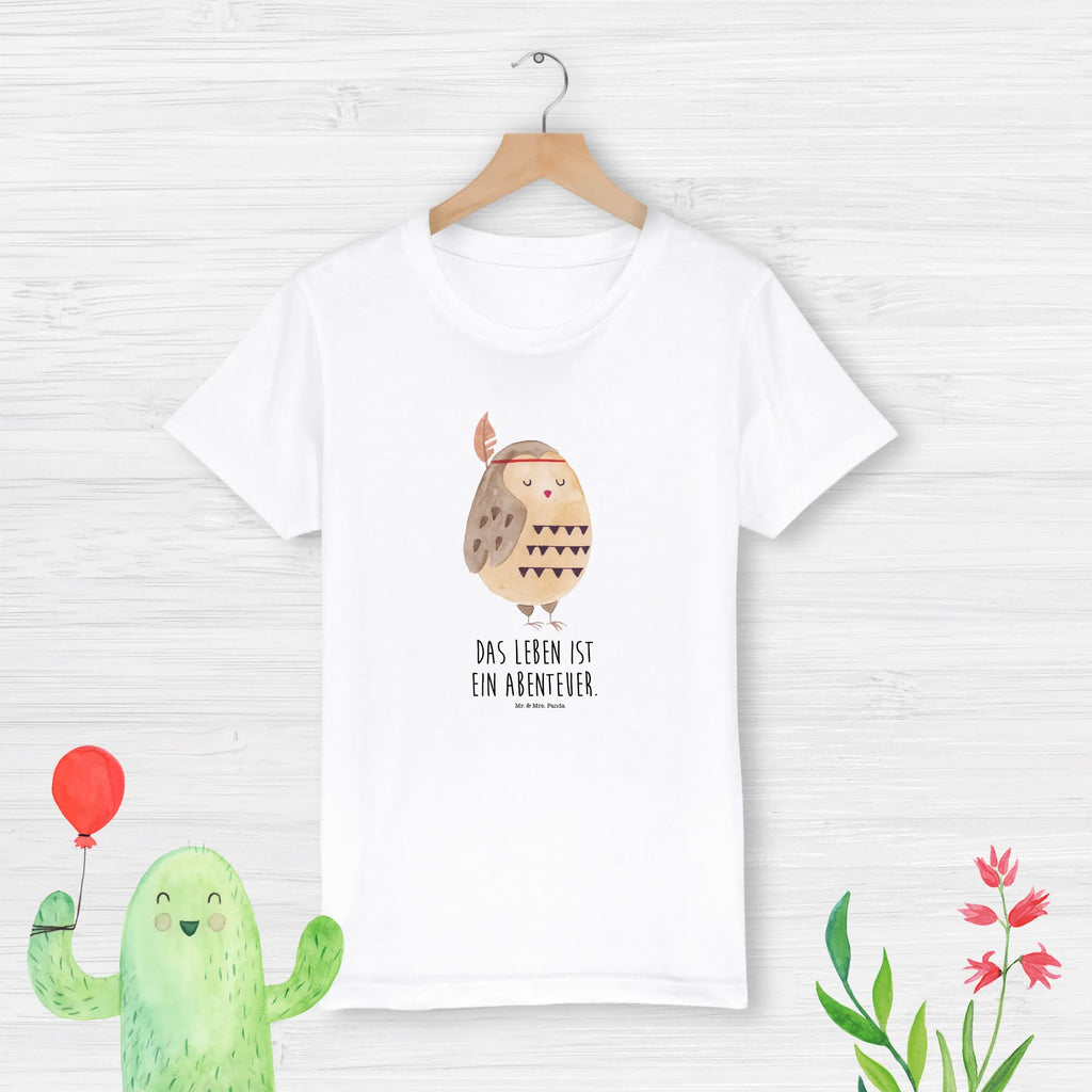 Organic Kinder T-Shirt Eule Federschmuck Kinder T-Shirt, Kinder T-Shirt Mädchen, Kinder T-Shirt Jungen, Eule, Eule Deko, Owl, Das Leben ist ein Abenteuer, Reisespruch, Federschmuck, Dekoration