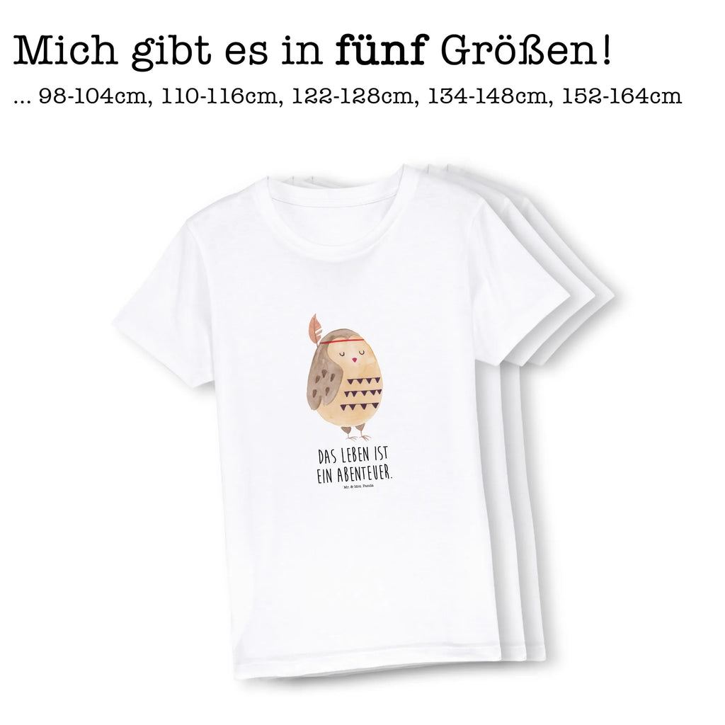 Organic Kinder T-Shirt Eule Federschmuck Kinder T-Shirt, Kinder T-Shirt Mädchen, Kinder T-Shirt Jungen, Eule, Eule Deko, Owl, Das Leben ist ein Abenteuer, Reisespruch, Federschmuck, Dekoration