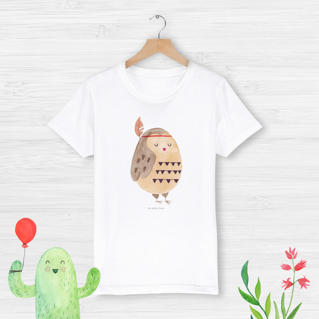 Organic Kinder T-Shirt Eule Federschmuck Kinder T-Shirt, Kinder T-Shirt Mädchen, Kinder T-Shirt Jungen, Eule, Eule Deko, Owl, Das Leben ist ein Abenteuer, Reisespruch, Federschmuck, Dekoration