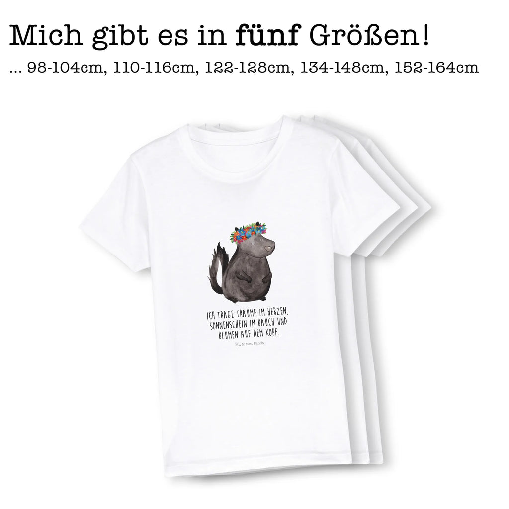 Organic Kinder T-Shirt Stinktier Mädchen Kinder T-Shirt, Kinder T-Shirt Mädchen, Kinder T-Shirt Jungen, Stinktier, Skunk, Wildtier, Raubtier, Stinker, Stinki, Yoga, Namaste