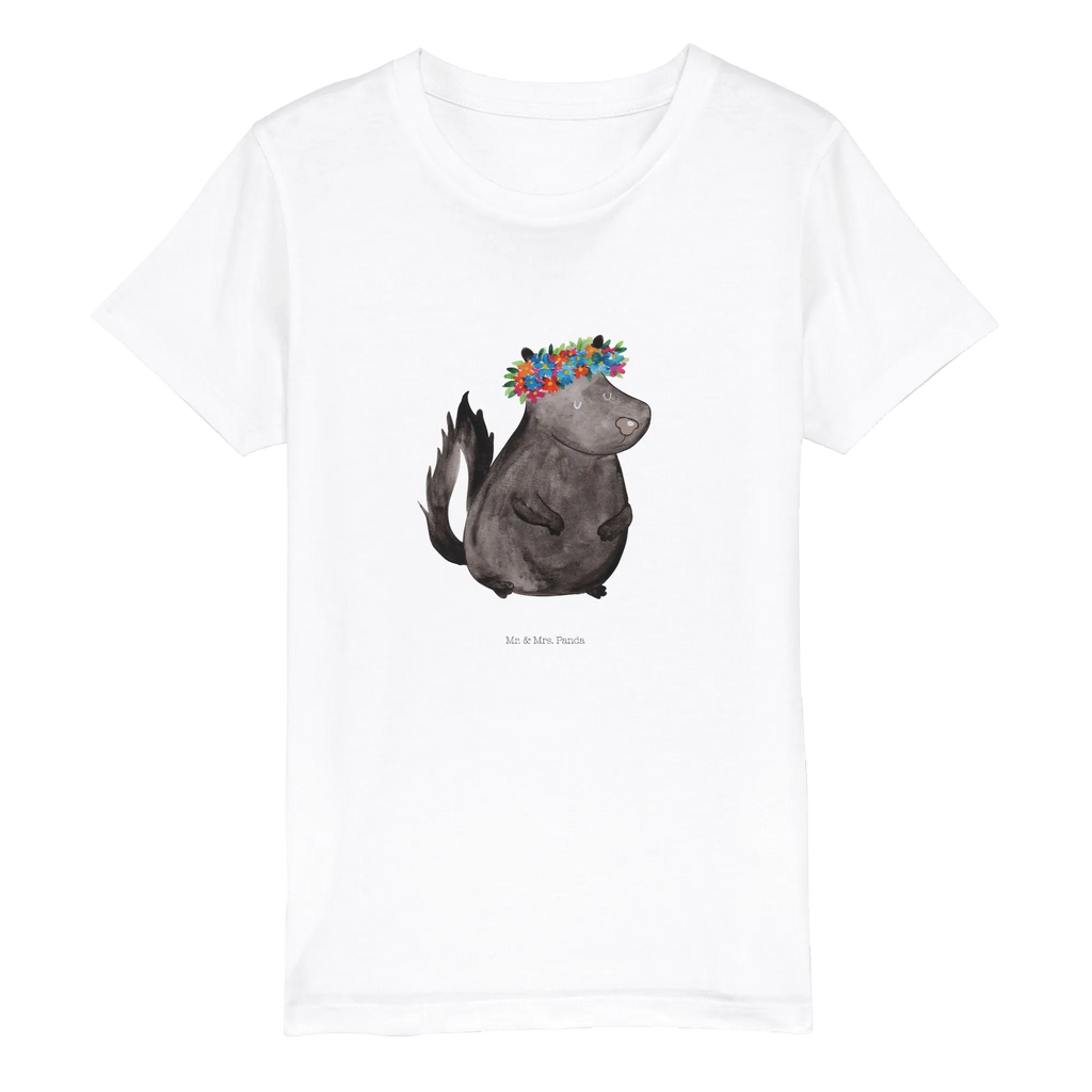 Organic Kinder T-Shirt Stinktier Mädchen Kinder T-Shirt, Kinder T-Shirt Mädchen, Kinder T-Shirt Jungen, Stinktier, Skunk, Wildtier, Raubtier, Stinker, Stinki, Yoga, Namaste, Lebe, Liebe, Lache