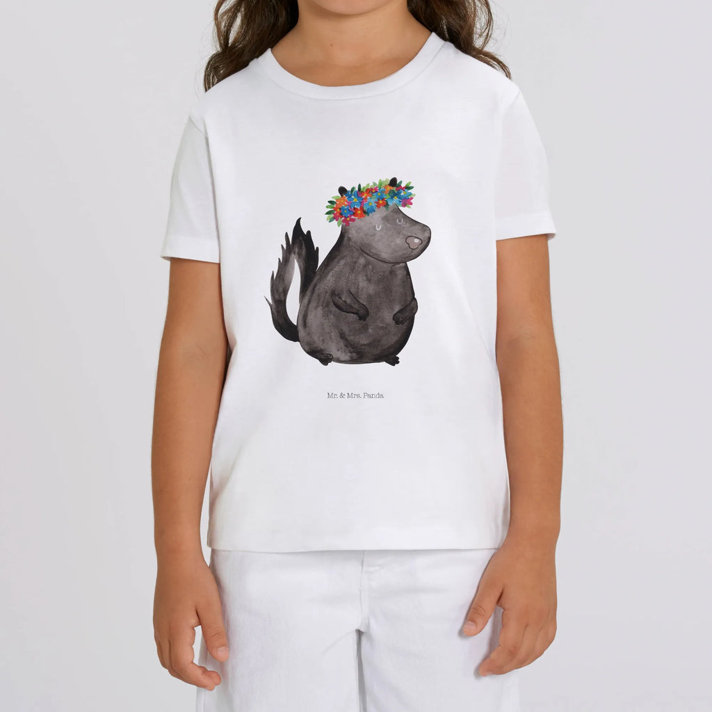 Organic Kinder T-Shirt Stinktier Mädchen Kinder T-Shirt, Kinder T-Shirt Mädchen, Kinder T-Shirt Jungen, Stinktier, Skunk, Wildtier, Raubtier, Stinker, Stinki, Yoga, Namaste, Lebe, Liebe, Lache