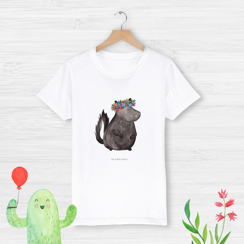 Organic Kinder T-Shirt Stinktier Mädchen Kinder T-Shirt, Kinder T-Shirt Mädchen, Kinder T-Shirt Jungen, Stinktier, Skunk, Wildtier, Raubtier, Stinker, Stinki, Yoga, Namaste