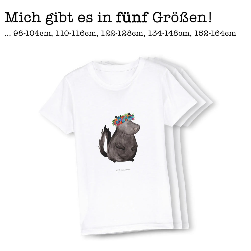 Organic Kinder T-Shirt Stinktier Mädchen Kinder T-Shirt, Kinder T-Shirt Mädchen, Kinder T-Shirt Jungen, Stinktier, Skunk, Wildtier, Raubtier, Stinker, Stinki, Yoga, Namaste