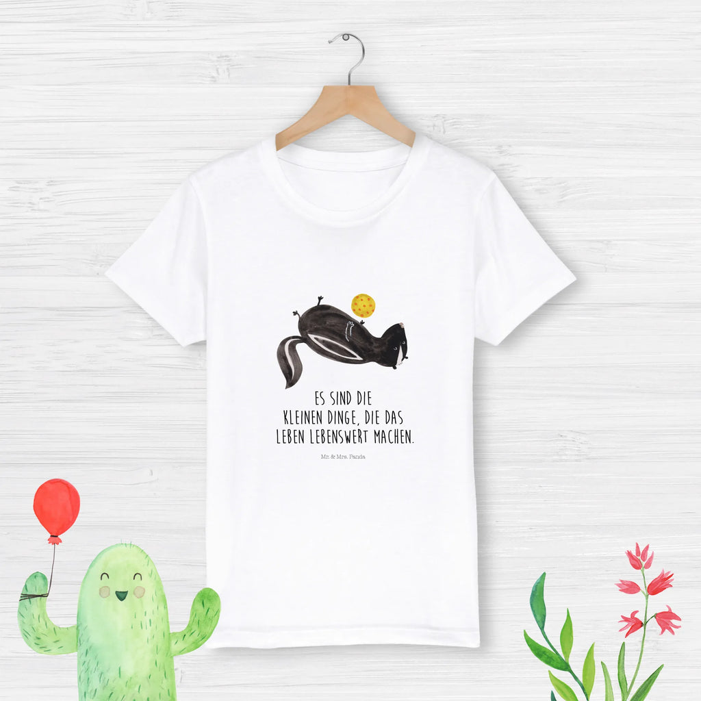 Organic Kinder T-Shirt Stinktier Ball Kinder T-Shirt, Kinder T-Shirt Mädchen, Kinder T-Shirt Jungen, Stinktier, Skunk, Wildtier, Raubtier, Stinker, Stinki, verspielt, Weisheit