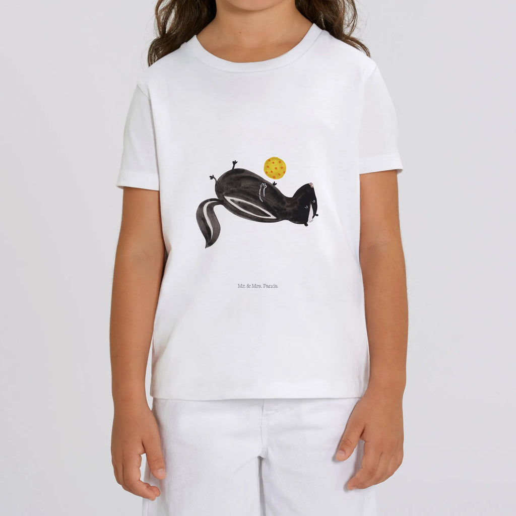 Organic Kinder T-Shirt Stinktier Ball Kinder T-Shirt, Kinder T-Shirt Mädchen, Kinder T-Shirt Jungen, Stinktier, Skunk, Wildtier, Raubtier, Stinker, Stinki, verspielt, Weisheit