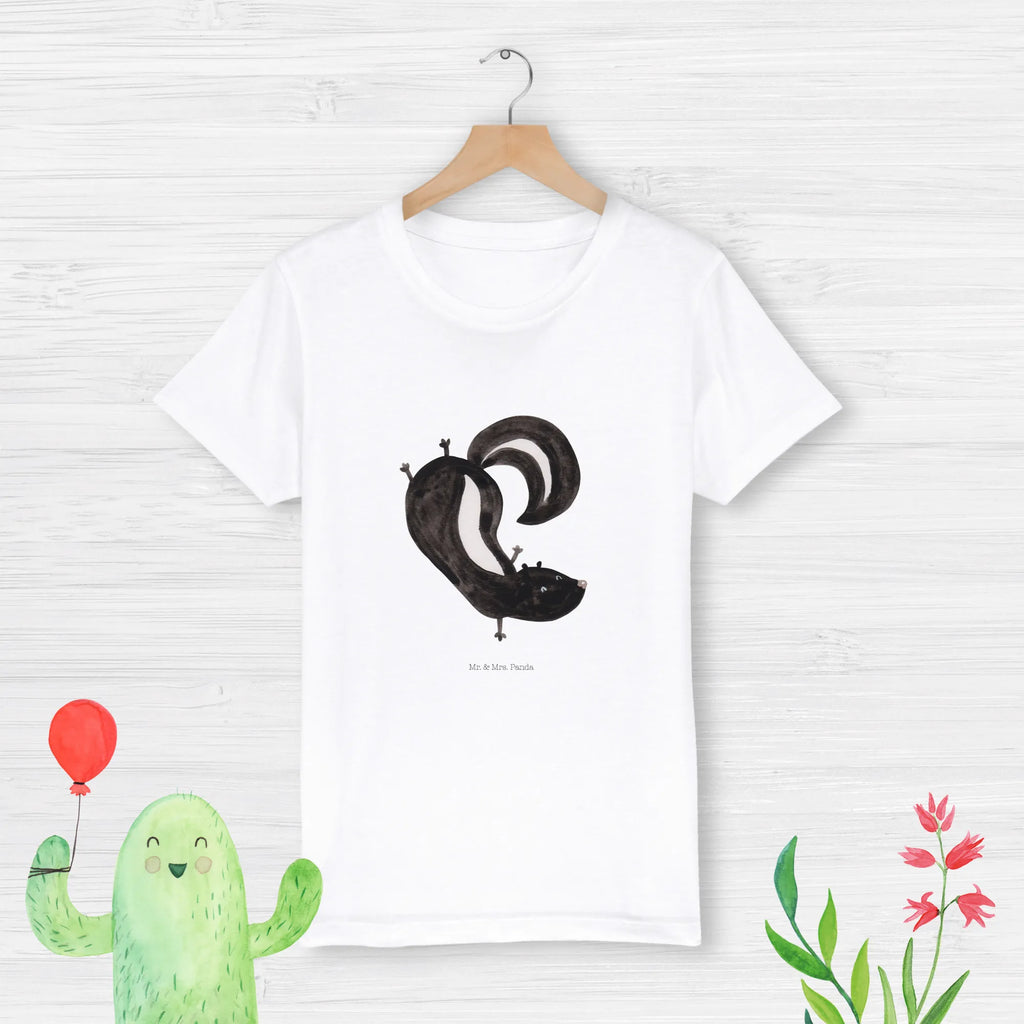 Organic Kinder T-Shirt Stinktier Handstand Kinder T-Shirt, Kinder T-Shirt Mädchen, Kinder T-Shirt Jungen, Stinktier, Skunk, Wildtier, Raubtier, Stinker, Stinki, Spielplatz, verpielt, Kind