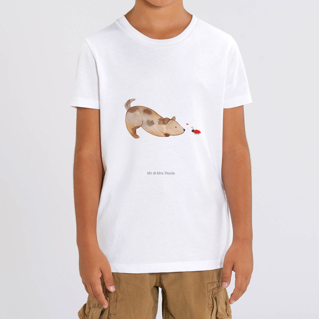 Organic Kinder T-Shirt Hund Marienkäfer Kinder T-Shirt, Kinder T-Shirt Mädchen, Kinder T-Shirt Jungen, Hund, Hundemotiv, Haustier, Hunderasse, Tierliebhaber, Hundebesitzer, Sprüche, Hunde, Hundespruch, Marienkäfer, Mischling, Mischlinghund