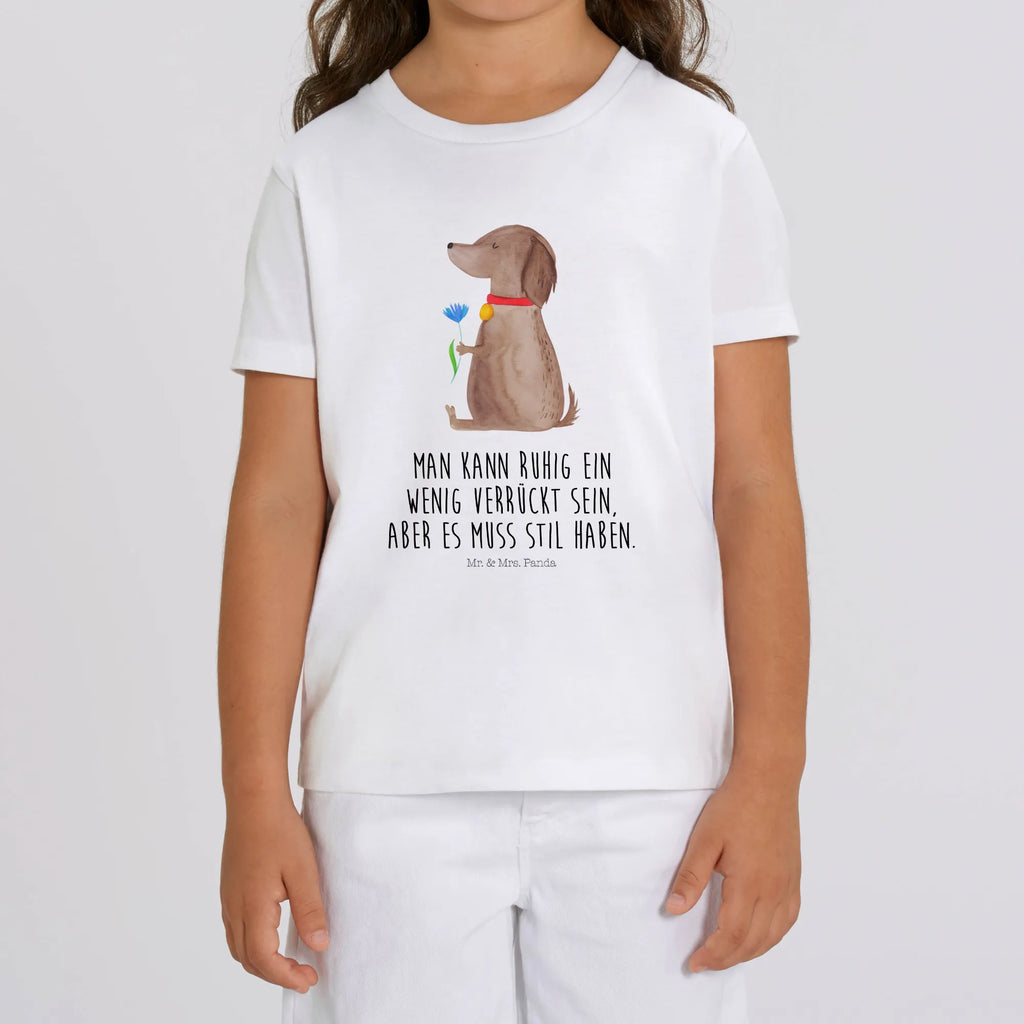 Organic Kinder T-Shirt Hund Blume Kinder T-Shirt, Kinder T-Shirt Mädchen, Kinder T-Shirt Jungen, Hund, Hundemotiv, Haustier, Hunderasse, Tierliebhaber, Hundebesitzer, Sprüche, Hunde, Frauchen, Hundeliebe