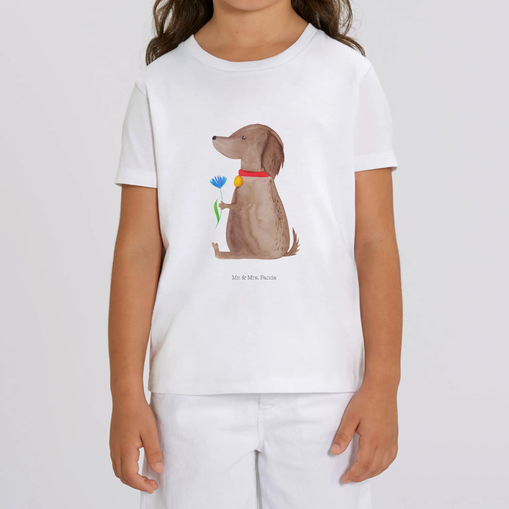 Organic Kinder T-Shirt Hund Blume Kinder T-Shirt, Kinder T-Shirt Mädchen, Kinder T-Shirt Jungen, Hund, Hundemotiv, Haustier, Hunderasse, Tierliebhaber, Hundebesitzer, Sprüche, Hunde, Frauchen, Hundeliebe