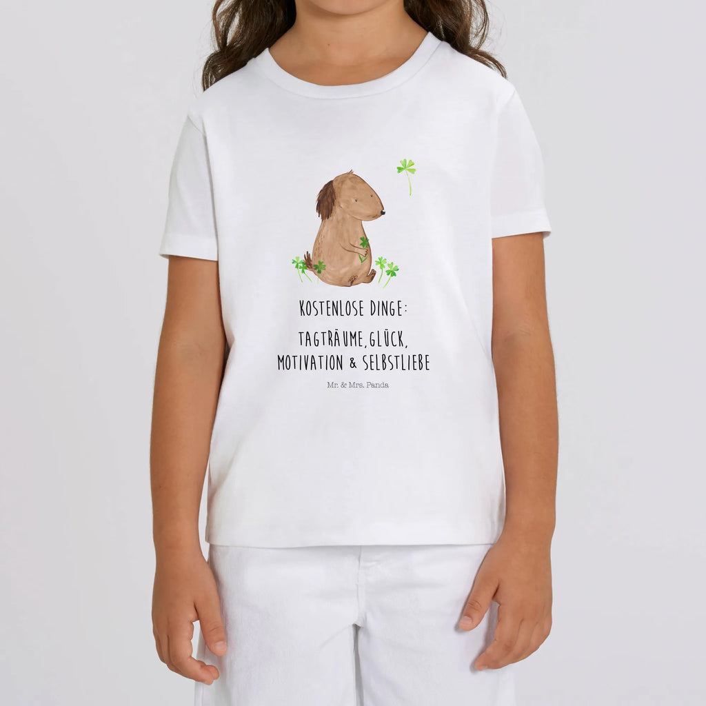 Organic Kinder T-Shirt Hund Kleeblatt Kinder T-Shirt, Kinder T-Shirt Mädchen, Kinder T-Shirt Jungen, Hund, Hundemotiv, Haustier, Hunderasse, Tierliebhaber, Hundebesitzer, Sprüche, Kleeblatt, Glück, Tagträume, Motivation, Neuanfang, Geschenk, Glücksbringer, Selbstliebe, Achtsamkeit