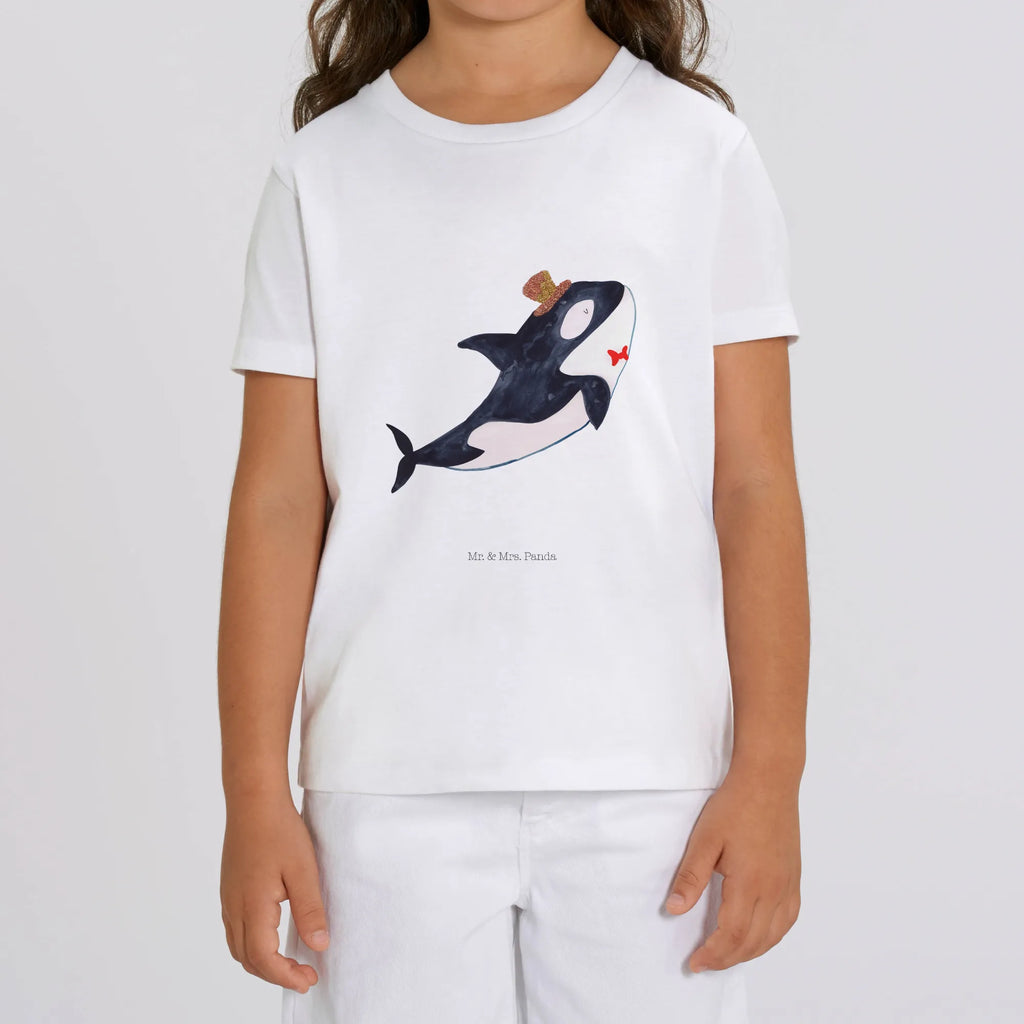 Organic Kinder T-Shirt Orca Zylinder Kinder T-Shirt, Kinder T-Shirt Mädchen, Kinder T-Shirt Jungen, Meerestiere, Meer, Urlaub, Narwal, Glitter, Konfetti, Glitzer, Geburtstag, Feier, Fete, Fest, Glückwunsch, Orca