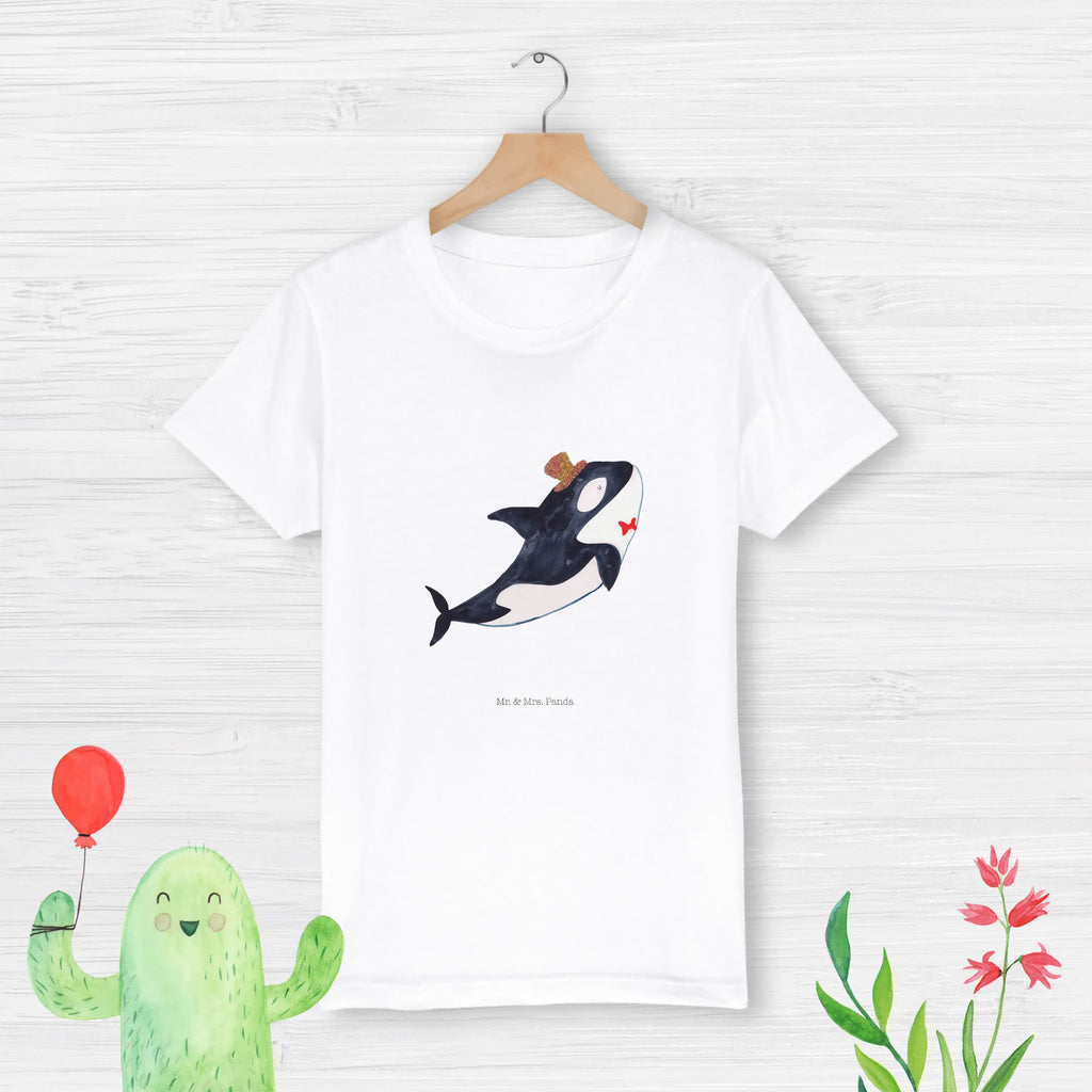 Organic Kinder T-Shirt Orca Zylinder Kinder T-Shirt, Kinder T-Shirt Mädchen, Kinder T-Shirt Jungen, Meerestiere, Meer, Urlaub, Narwal, Glitter, Konfetti, Glitzer, Geburtstag, Feier, Fete, Fest, Glückwunsch, Orca