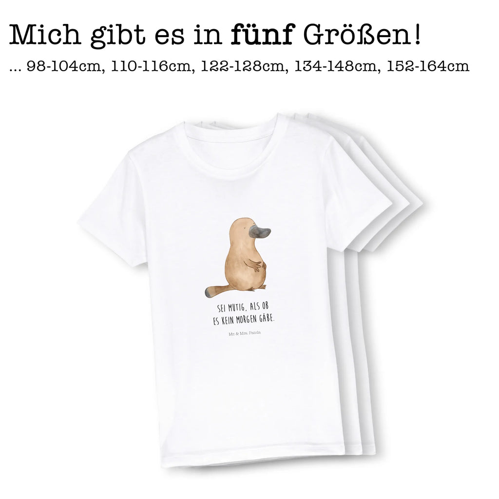 Organic Kinder T-Shirt Schnabeltier mutig Kinder T-Shirt, Kinder T-Shirt Mädchen, Kinder T-Shirt Jungen, Meerestiere, Meer, Urlaub, Schnabeltier, Mut, mutig, Lebensweisheit, Schnabeltiere, Motivation, Training, Büro, Arbeit, Neuanfang, Neustart, Weltreise, Raodtrip