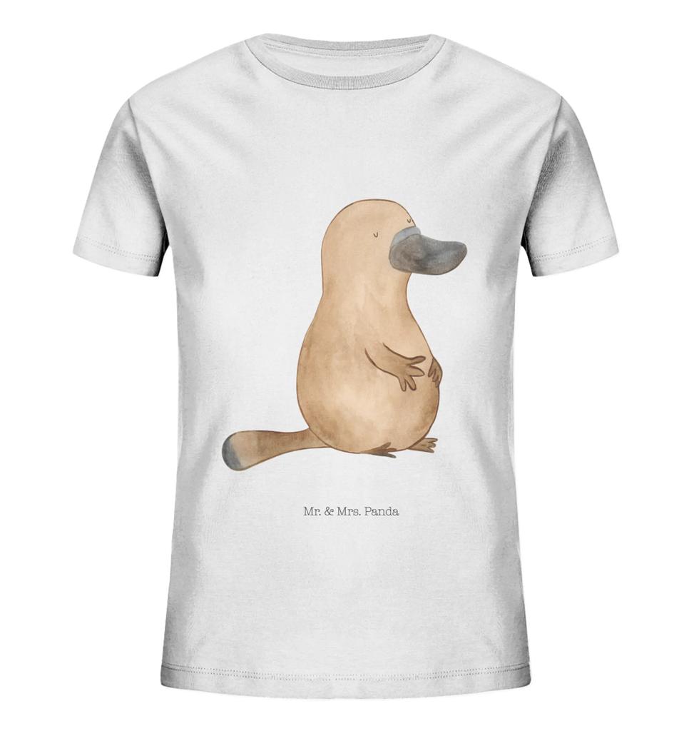 Organic Kids T-Shirt platypus courage Kinder T-Shirt, Kinder T-Shirt Mädchen, Kinder T-Shirt Jungen, Meerestiere, Meer, Urlaub, Schnabeltier, Mut, mutig, Lebensweisheit, Schnabeltiere, Motivation, Training, Büro, Arbeit, Neuanfang, Neustart, Weltreise, Raodtrip